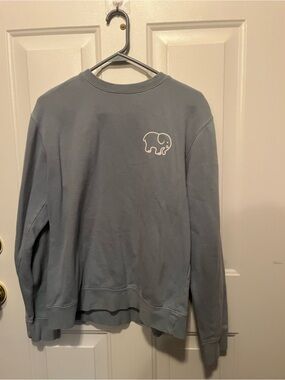 ivory ella Gray Crewneck Sweatshirt with White Elephant Logo